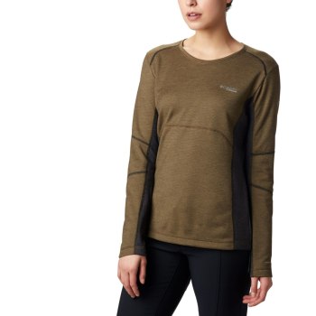 Columbia Ženske Majice S Kapuljačom - Mount Defiance Long Sleeve Knit Maslinasto Zelene Crne | EGPR-